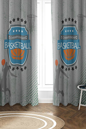 Parlak Saten Mikro Kumaş Çift Kanat Çocuk Odası Fon Perde Takımı PRD0045