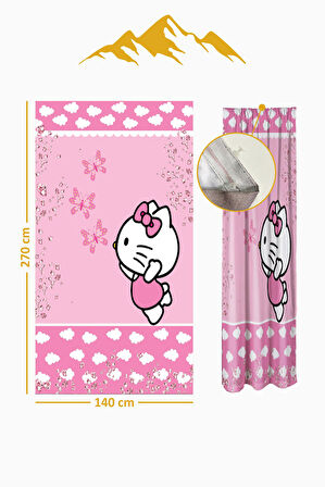 Parlak Saten Mikro Kumaş Çift Kanat Çocuk Odası Fon Perde Takımı PRD0047