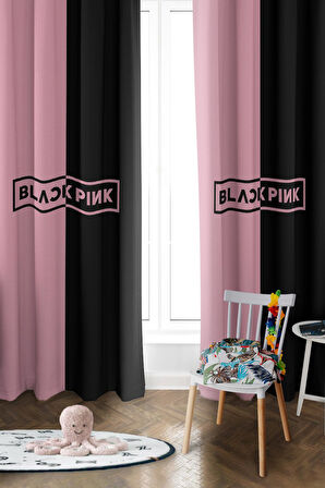 Parlak Saten Mikro Kumaş Çift Kanat Çocuk Odası Fon Perde Takımı PRD0052