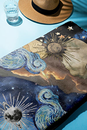 Dijital Baskı Plaj Deniz Havlusu Modern Desenli Peştamal (80X160 cm) HVL0057