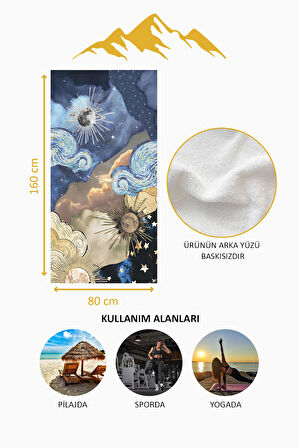 Dijital Baskı Plaj Deniz Havlusu Modern Desenli Peştamal (80X160 cm) HVL0057