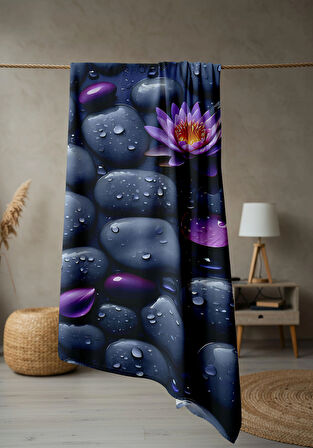 Dijital Baskı Plaj Deniz Havlusu Modern Desenli Peştamal (80X160 cm) HVL0059