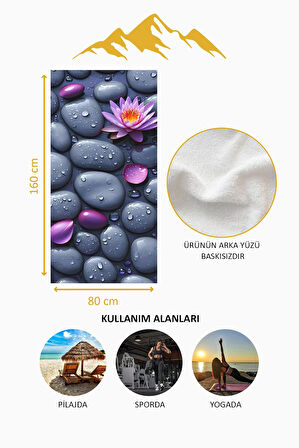 Dijital Baskı Plaj Deniz Havlusu Modern Desenli Peştamal (80X160 cm) HVL0059