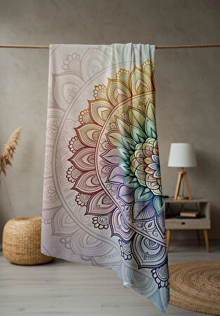 Dijital Baskı Plaj Deniz Havlusu Modern Desenli Peştamal (80X160 cm) HVL0060