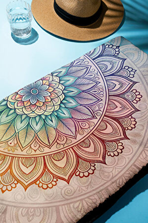 Dijital Baskı Plaj Deniz Havlusu Modern Desenli Peştamal (80X160 cm) HVL0060