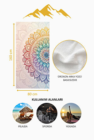 Dijital Baskı Plaj Deniz Havlusu Modern Desenli Peştamal (80X160 cm) HVL0060