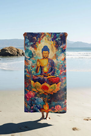 Dijital Baskı Plaj Deniz Havlusu Modern Desenli Peştamal (80X160 cm) HVL0062