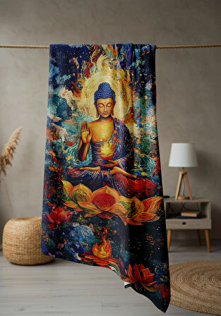 Dijital Baskı Plaj Deniz Havlusu Modern Desenli Peştamal (80X160 cm) HVL0062