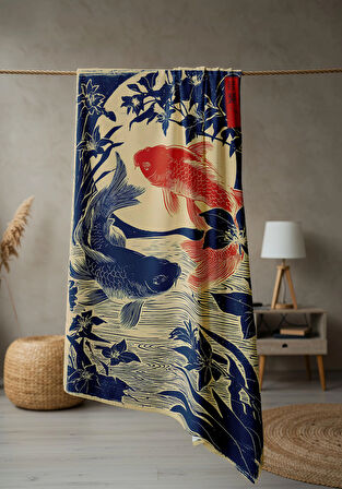 Dijital Baskı Plaj Deniz Havlusu Modern Desenli Peştamal (80X160 cm) HVL0064