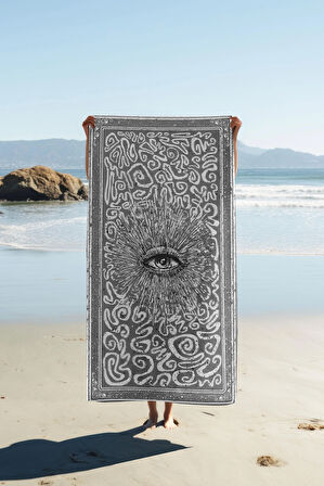 Dijital Baskı Plaj Deniz Havlusu Modern Desenli Peştamal (80X160 cm) HVL0065