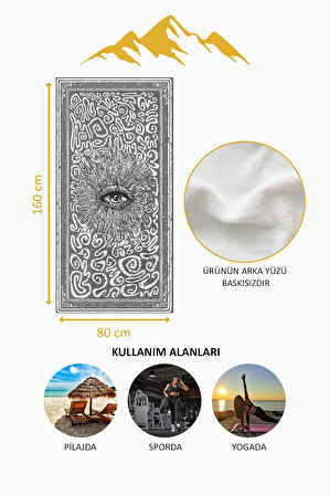 Dijital Baskı Plaj Deniz Havlusu Modern Desenli Peştamal (80X160 cm) HVL0065