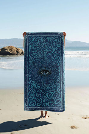 Dijital Baskı Plaj Deniz Havlusu Modern Desenli Peştamal (80X160 cm) HVL0066