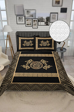 Parlak Kadife Kumaş Kapitoneli Çift Kişilik Yatak Örtüsü Seti (3 Parça) CKY0002