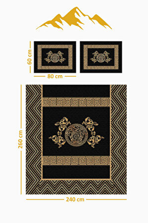 Parlak Kadife Kumaş Kapitoneli Çift Kişilik Yatak Örtüsü Seti (3 Parça) CKY0002