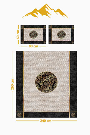 Parlak Kadife Kumaş Kapitoneli Çift Kişilik Yatak Örtüsü Seti (3 Parça) CKY0003