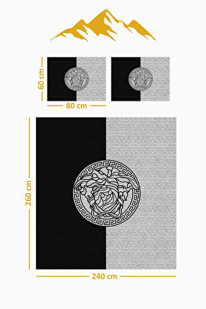 Parlak Kadife Kumaş Kapitoneli Çift Kişilik Yatak Örtüsü Seti (3 Parça) CKY0004