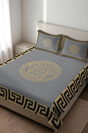 Parlak Kadife Kumaş Kapitoneli Çift Kişilik Yatak Örtüsü Seti (3 Parça) CKY0006