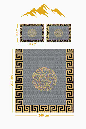 Parlak Kadife Kumaş Kapitoneli Çift Kişilik Yatak Örtüsü Seti (3 Parça) CKY0006