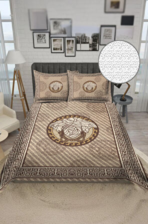 Parlak Kadife Kumaş Kapitoneli Çift Kişilik Yatak Örtüsü Seti (3 Parça) CKY0007