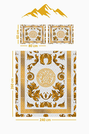 Parlak Kadife Kumaş Kapitoneli Çift Kişilik Yatak Örtüsü Seti (3 Parça) CKY0009