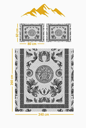 Parlak Kadife Kumaş Kapitoneli Çift Kişilik Yatak Örtüsü Seti (3 Parça) CKY0010