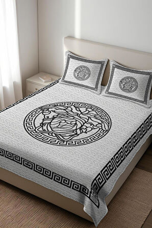 Parlak Kadife Kumaş Kapitoneli Çift Kişilik Yatak Örtüsü Seti (3 Parça) CKY0011