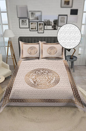 Parlak Kadife Kumaş Kapitoneli Çift Kişilik Yatak Örtüsü Seti (3 Parça) CKY0013