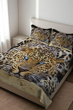 Parlak Kadife Kumaş Kapitoneli Çift Kişilik Yatak Örtüsü Seti (3 Parça) CKY0014