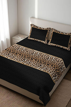 Parlak Kadife Kumaş Kapitoneli Çift Kişilik Yatak Örtüsü Seti (3 Parça) CKY0015