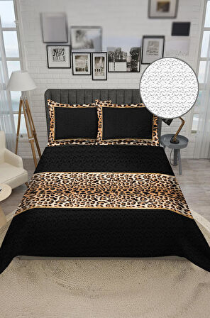 Parlak Kadife Kumaş Kapitoneli Çift Kişilik Yatak Örtüsü Seti (3 Parça) CKY0015