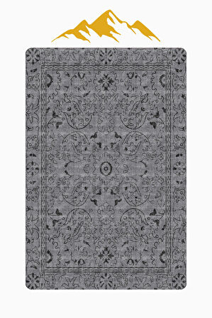 Parlak Kadife Kumaş VINTAGE Dijital Baskı Dot Kaymaz Tabanlı Halı H0834