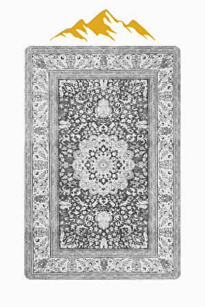 Parlak Kadife Kumaş Dijital Baskı Klasik Desenli Dot Kaymaz Tabanlı Halı H0828