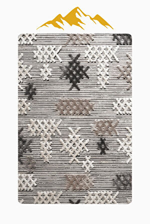 MODERN Desenli Süngerli Kaymaz Dot Taban Dijital Baskı Halı H0830