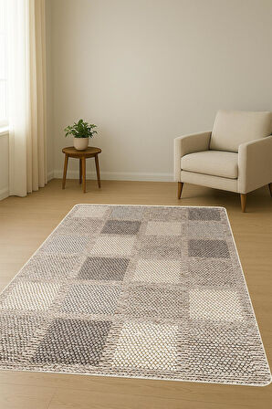 Parlak Kadife Kumaş Dijital Baskı Modern Desenli Dot Kaymaz Tabanlı Halı H1073