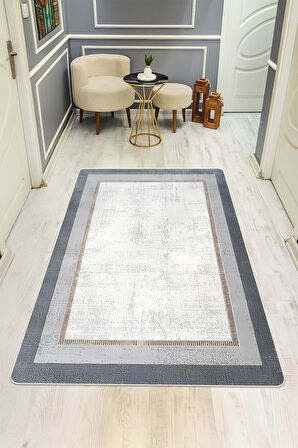 Parlak Kadife Kumaş Dijital Baskı Modern Desenli Dot Kaymaz Tabanlı Halı H1075