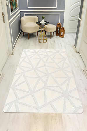 Parlak Kadife Kumaş Dijital Baskı Modern Desenli Dot Kaymaz Tabanlı Halı H1076