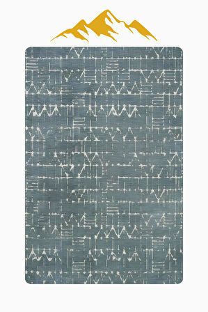 Etnik Desenli Süngerli Kaymaz Dot Taban Dijital Baskı Halı H1070