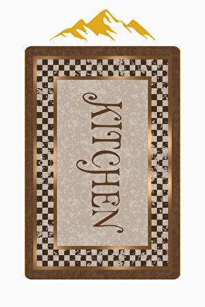 Parlak Kadife Kumaş Dijital Baskı Dot Kaymaz Tabanlı Mutfak Halısı H0034