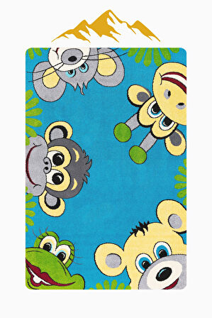  Parlak Kadife Kumaş Dijital Baskı Dot Kaymaz Tabanlı Çocuk ve Genç Odası Halısı H1134