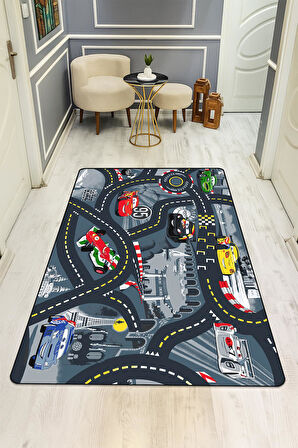  Parlak Kadife Kumaş Dijital Baskı Dot Kaymaz Tabanlı Çocuk ve Genç Odası Halısı H0928