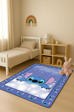  Parlak Kadife Kumaş Dijital Baskı Dot Kaymaz Tabanlı Çocuk ve Genç Odası Halısı H0989