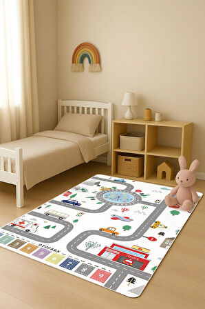  Parlak Kadife Kumaş Dijital Baskı Dot Kaymaz Tabanlı Çocuk ve Genç Odası Halısı H0733