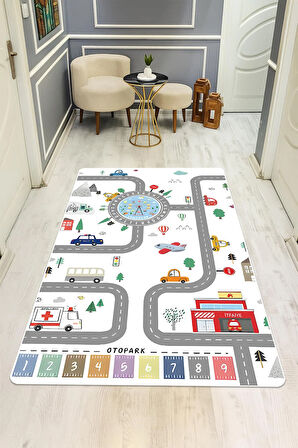  Parlak Kadife Kumaş Dijital Baskı Dot Kaymaz Tabanlı Çocuk ve Genç Odası Halısı H0733