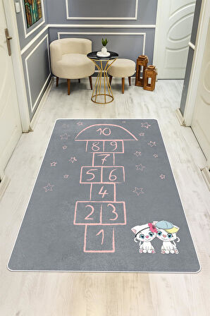  Parlak Kadife Kumaş Dijital Baskı Dot Kaymaz Tabanlı Çocuk ve Genç Odası Halısı H0750