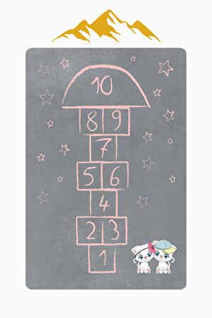  Parlak Kadife Kumaş Dijital Baskı Dot Kaymaz Tabanlı Çocuk ve Genç Odası Halısı H0750