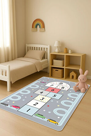  Parlak Kadife Kumaş Dijital Baskı Dot Kaymaz Tabanlı Çocuk ve Genç Odası Halısı H0751