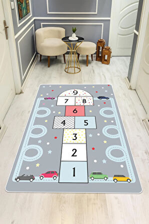  Parlak Kadife Kumaş Dijital Baskı Dot Kaymaz Tabanlı Çocuk ve Genç Odası Halısı H0751