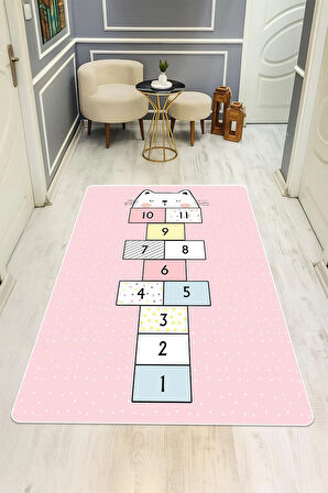  Parlak Kadife Kumaş Dijital Baskı Dot Kaymaz Tabanlı Çocuk ve Genç Odası Halısı H0752