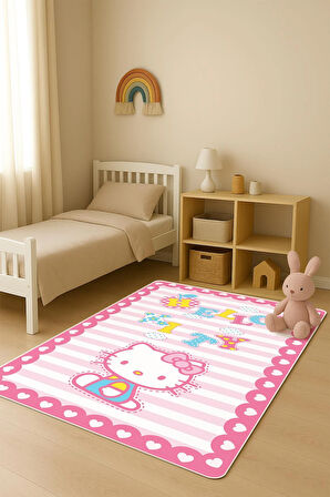  Parlak Kadife Kumaş Dijital Baskı Dot Kaymaz Tabanlı Çocuk ve Genç Odası Halısı H0598