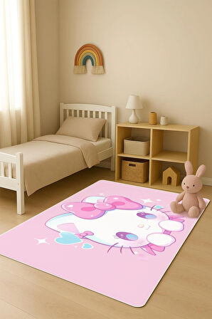  Parlak Kadife Kumaş Dijital Baskı Dot Kaymaz Tabanlı Çocuk ve Genç Odası Halısı H0601